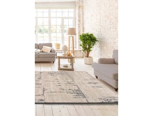 Tapis atticgo enya rectangulaire ethnique, coloris plata