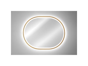 Miroir salle de bain led doré ovale 90x70 cm design