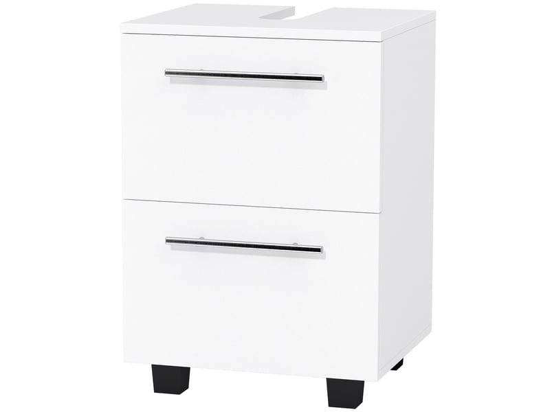  Meuble sous lavabo blanc avec tiroir et placard, découpe en u, 41,5 x 35,5 x 59 cm  - Conforama B