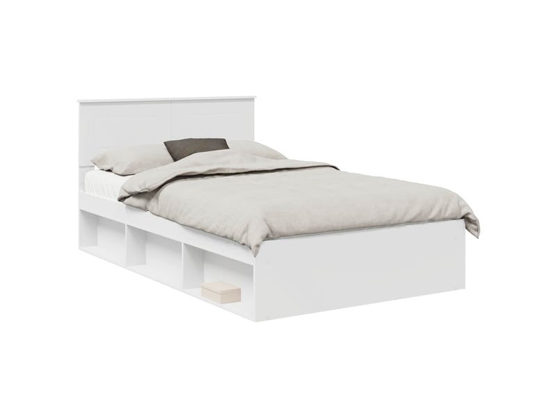  Lit double- lit adulte -  cadre de lit blanc 120 x 190 cm bois d'ingénierie  - Conforama A
