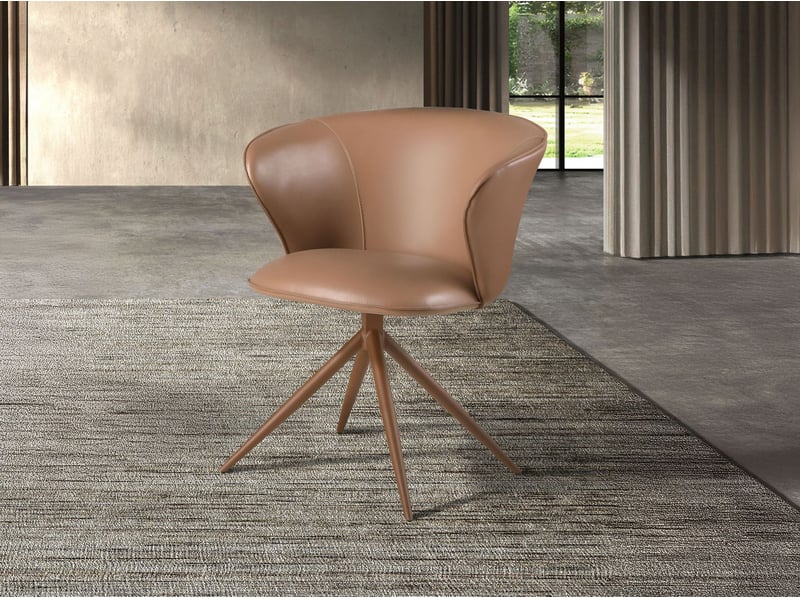 Chaise pivotante en similicuir camel 4201 - Conforama C