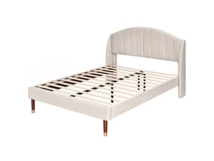 Lit simple 140x190 cm    coloris beige