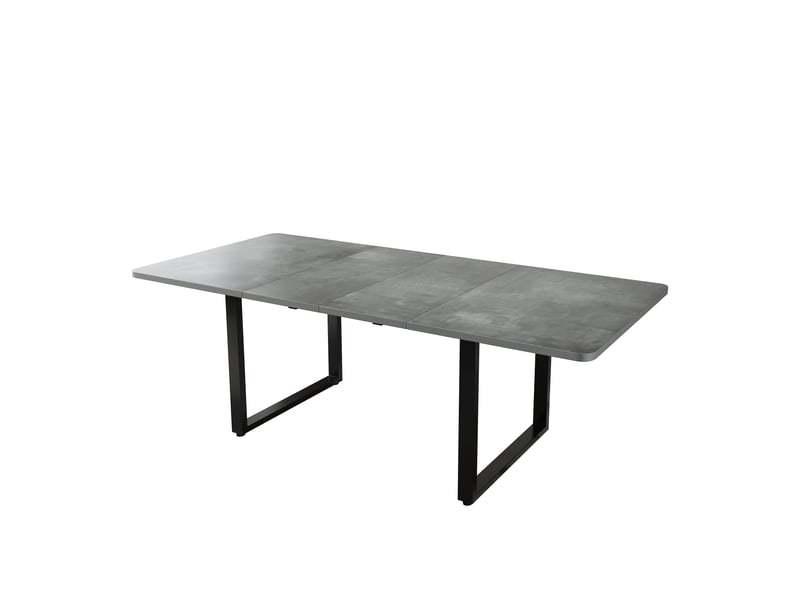  Table à manger extensible, gris, 140180220 × 80 cm, 6-10 personnes, 3 longueurs, pieds métal  - Conforama D