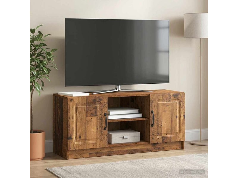  Meuble tv - banc tv - meuble de rangement bois ancien 102 x 34,5 x 47 cm bois d'ingénierie  - Conforama D