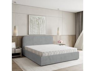 Lit coffre 200x200 cm <strong>MASSENO</strong> <strong></strong> coloris gris