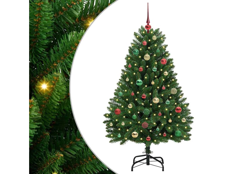  Sapin de noël, arbre de noël artificiel 150 cm 150 led blanc chaud vert shl7388  - Conforama A