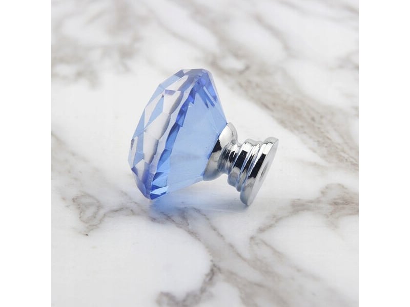  Bouton de meuble en cristal de 30 mm, bleu.  - Conforama E