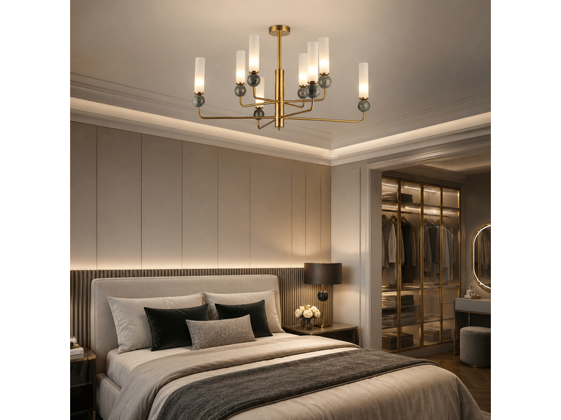  Lustre chandelier effet jade b – éclairage 3 couleurs ASLED-822 - Conforama E