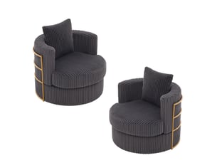 Fauteuil fixe Fay Lum <strong></strong> Velours côtelé gris