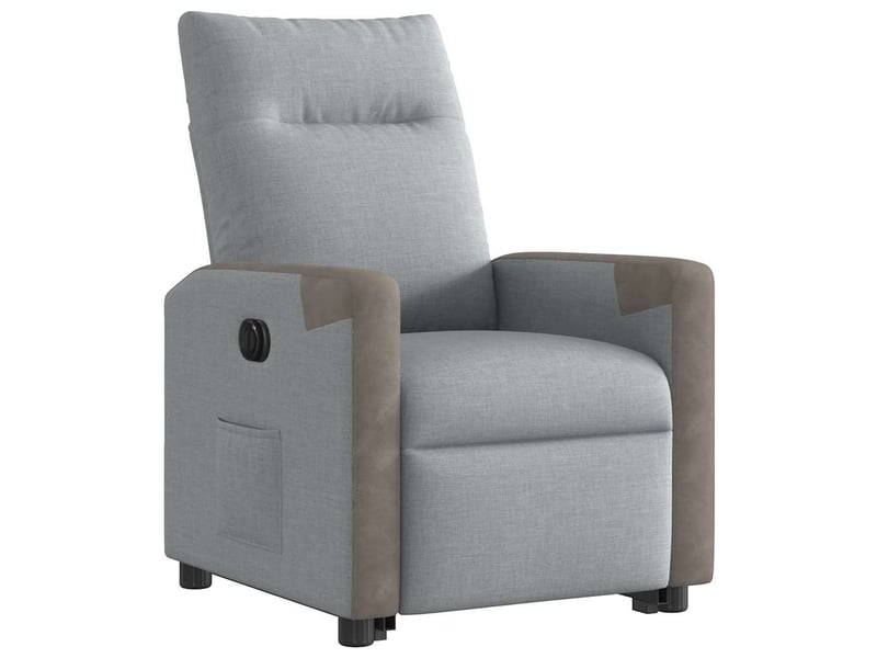 Fauteuil inclinable électrique, fauteuil relax salon gris clair tissu shl14566 - Conforama D