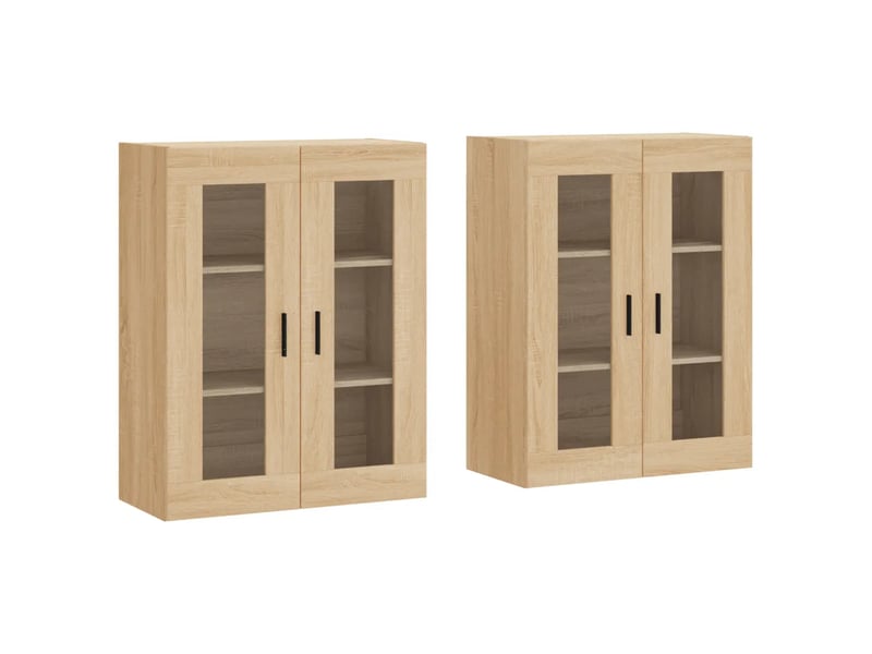  Lot de 2 armoires murales chêne sonoma 69,5 x 34 x 90 cm pour rangement pratique design élégant en bois d'ingénierie 02_0055440  - Conforama A