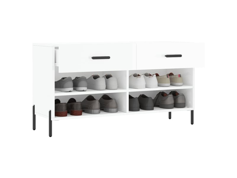  Banc à chaussures blanc brillant 102x35x55 cm bois d'ingénierie shl3169  - Conforama D