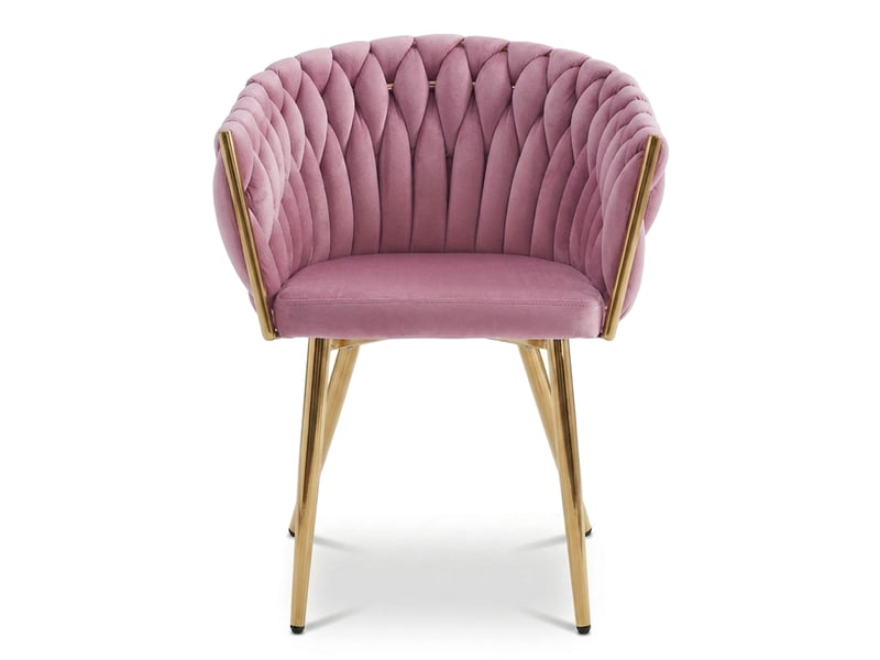  Chaise - leobert - orion - velours rose clairpieds dorés - 61 x 55 x 79 cm  - Conforama B