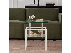 Table basse carré(e) coloris transparent OKMYHOME - 44.98 cmx44.98 cm