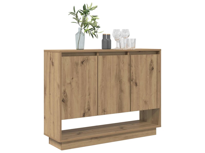  Buffet - bahut - meuble de rangement chêne artisanal 97 x 29 x 75 cm bois d'ingénierie  - Conforama C