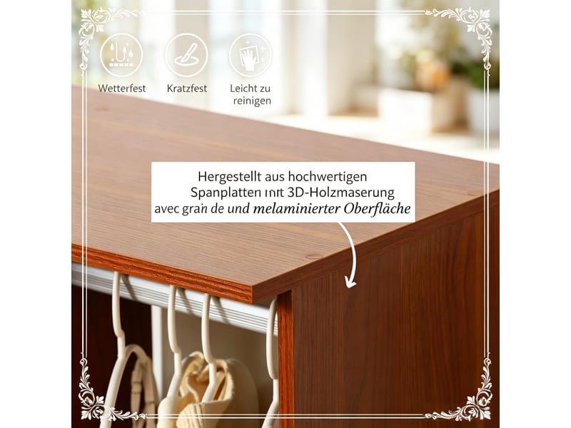  Armoire ouverte de rangement, dressing chambre en bois, penderie portable, étagère  - Conforama D