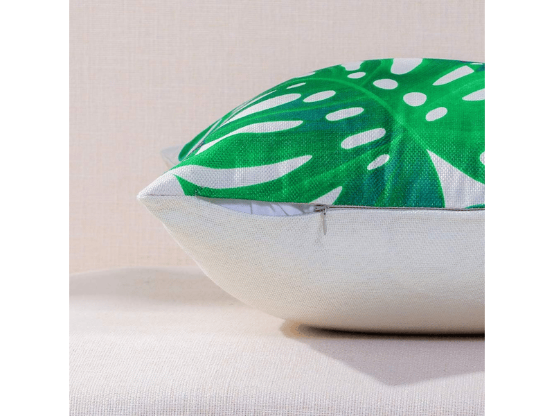 Housse de coussin géométrie plante tropicale taie d'oreiller pour canapé maison salon chambre décoration d'intérieur, 45 x 45 cm, 4 pièces, vert Household Pillow Cover - Conforama D