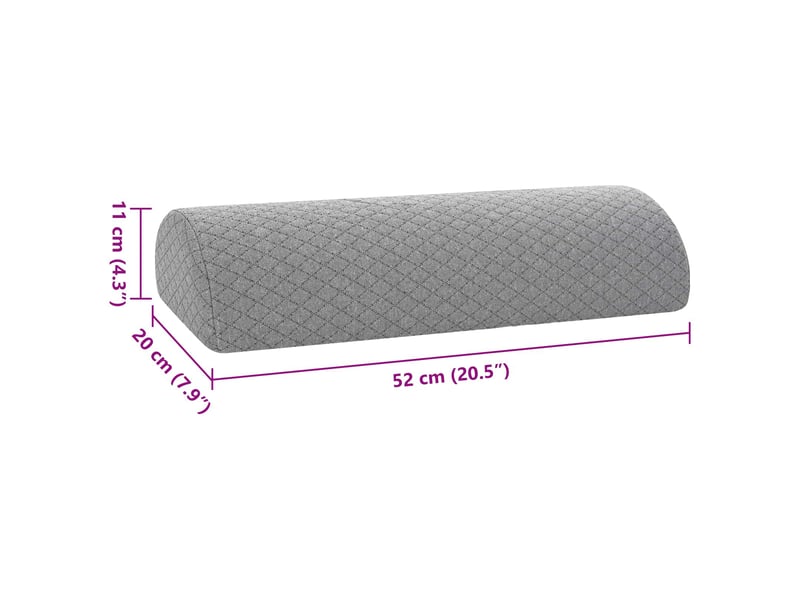 Coussin pour les jambes, oreiller 52 x 20 x 11 cm moyen gris cf56577 - Conforama E