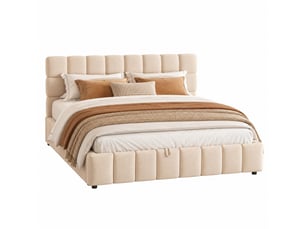 Lit coffre 140x190 cm coloris beige