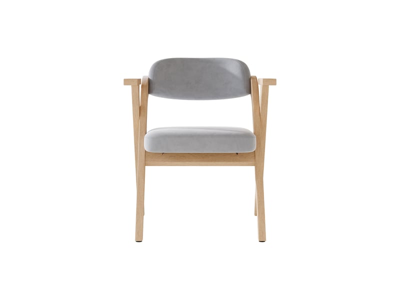  Lot de 4 chaises pliantes en bois massif avec coussins en velours gris, idéales pour salle à manger et café  - Conforama A
