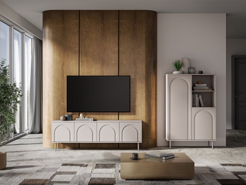 Selsey orvella - meuble tv 4 portes - 159 cm - grėge Orvella - Conforama C
