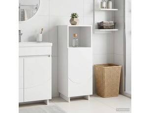 Armoire de salle de bain, meuble de rangement blanc brillant 36.5x38x95 cm