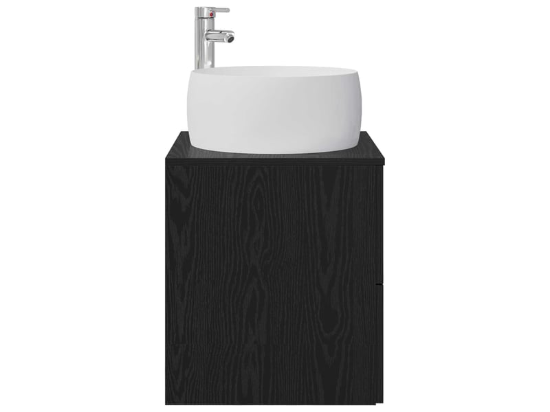  Vanité de lavabo mural, meuble de rangement chêne noir 49.5x44.5x66 cm  - Conforama D