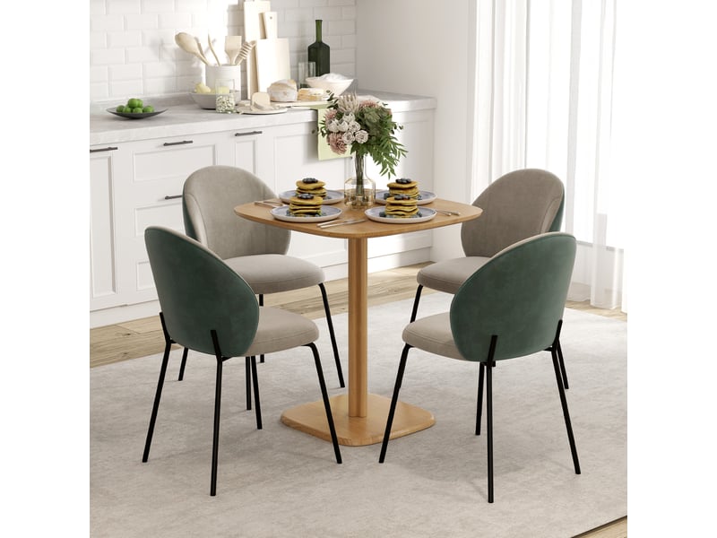  Table de salle à manger carrée en bois naturel, idéale pour 4 personnes dans les petits espaces (70 x 70 x 75 cm).  - Conforama D