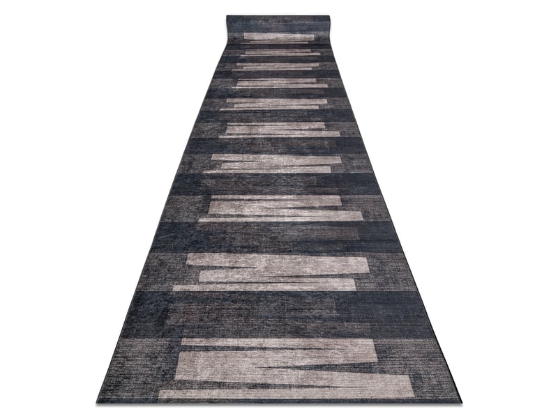  Tapis de couloir antidérapant lotus veneto 60910 rayures, géométriques marron lavable 120 cm 120x360 cm  - Conforama A