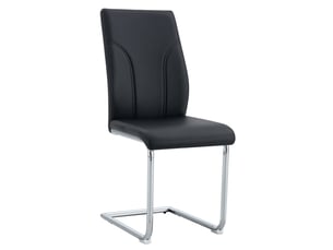 Lot de 2 chaises de salle à manger,40,6x40x95 cm,pu et métal argenté,noir
