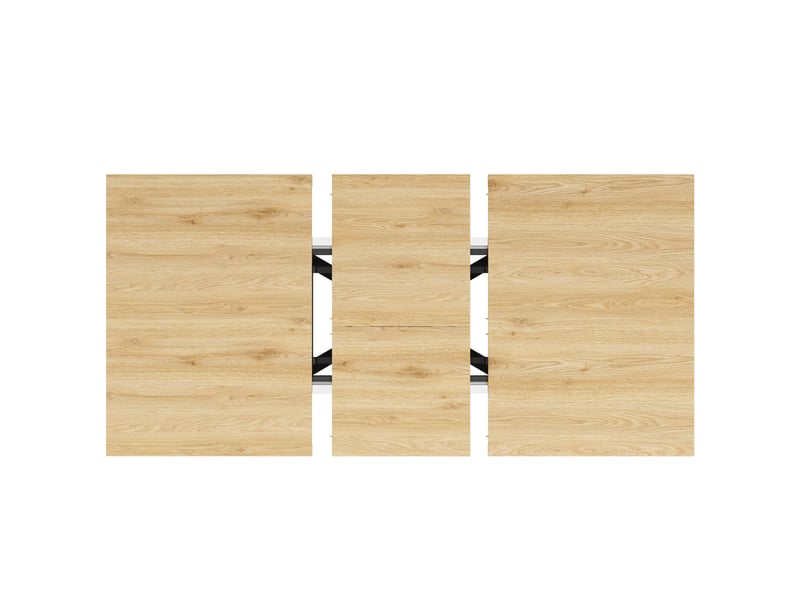 Table extensible effet chêne clair avec pied étoile, 120 à 160 cm Fay Lum - Conforama W