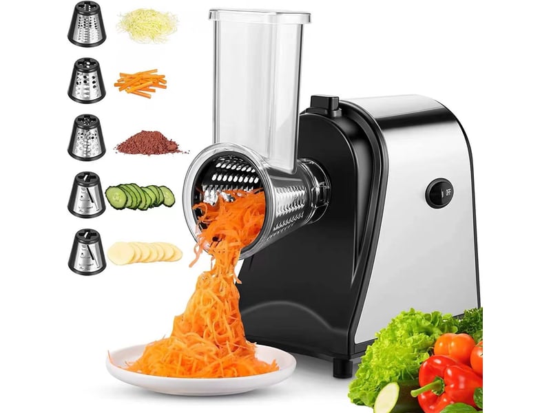 Râpe a légumes électrique 6 en 1 1000w pour fromage, carottes, pommes de terre - Conforama D