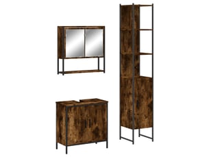 Ensemble de meubles de salle de bain 3 pcs chêne fumé cf63690