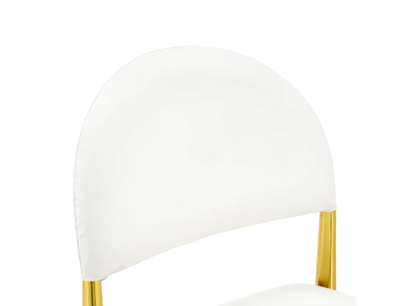  Ensemble de 2 chaises de salle à manger modernes en pu cuir – dossier demi-cercle – pieds métal – 80 cm  - Conforama D