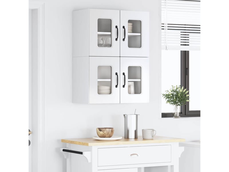  Meuble mural de cuisine | armoire de cuisine 2 pcs blanc brillant shl6223  - Conforama D