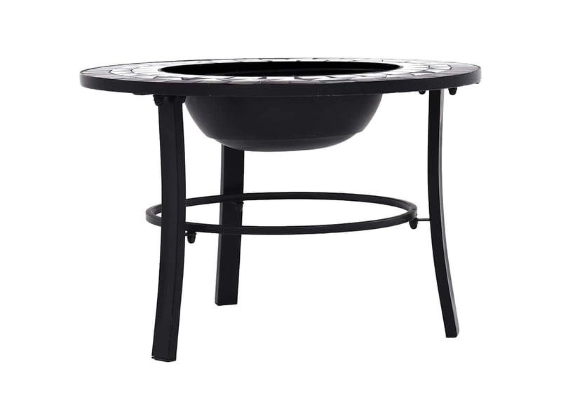  Brasero exterieur, foyer mosaïque noir et blanc 68 cm céramique  - Conforama D