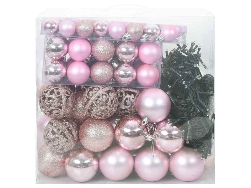  Ensemble de boules de noël 120 pcs 300 led blanc chaud ø 6 cm  - Conforama C