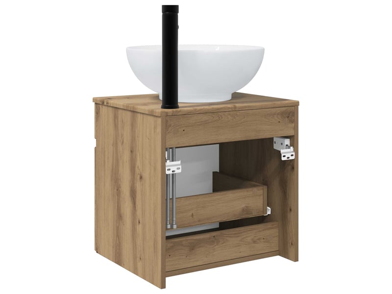 Meuble de lavabo mural, rangement salle de bain chêne artisanal 49x44.5x66.5 cm - Conforama D