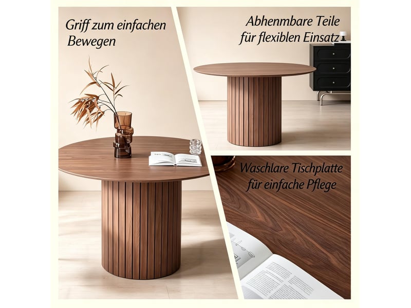  Table à manger ronde 120 cm 4 à 6 personnes evryae  - Conforama E