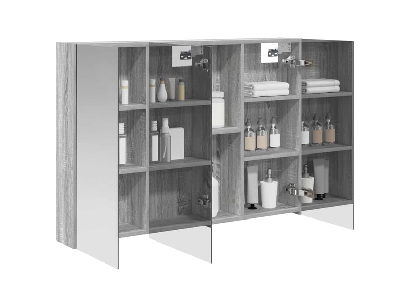  Amoire de salle de bain, meuble de salle de bain avec miroir sonoma gris shl97  - Conforama C