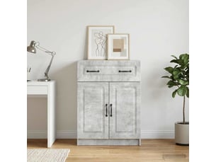 Buffet - bahut - meuble de rangement gris béton 66 x 34,5 x 87 cm bois d'ingénierie
