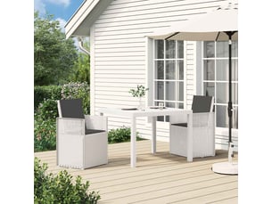 Vidaxl ensemble de salle à manger pour jardin avec coussin 3 pcs pp