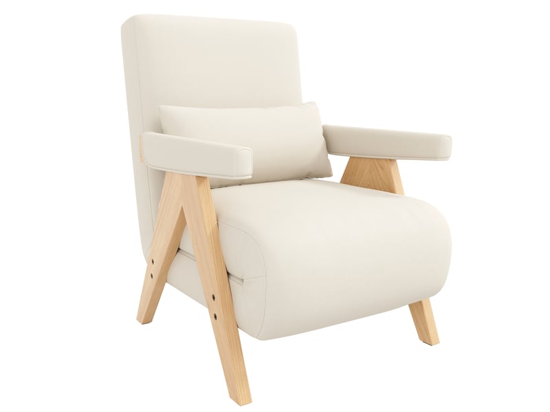 Fauteuil convertible 3-en-1, moderne, avec fonction lit, canapé-lit rembourré, fauteuil lounge pour salon et bureau - Conforama A