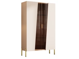 Vitrine coloris beige 3 étagère(s) PANGIVO N880P5146945B - 72 cmx145 cm