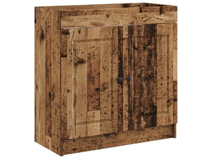 Armoire sous évier de salle de bain, meuble de rangement bois ancien shl512