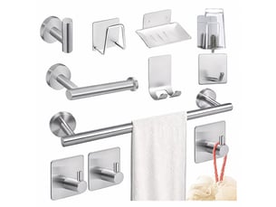 Ensemble de porte-serviettes en acier inoxydable 11 pièces, accessoires de matériel de