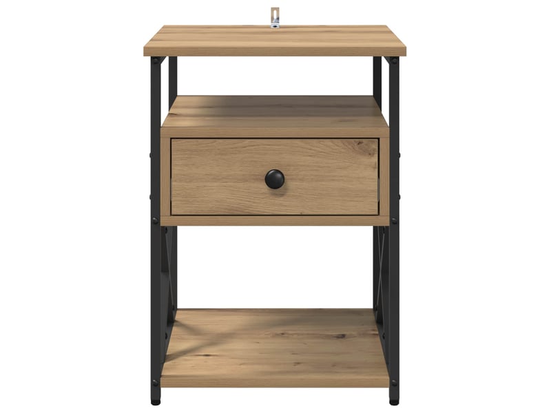 Table de chevet - cabinet de chevet - table de nuit chêne artisanal 40 x 42 x 55 cm - Conforama E