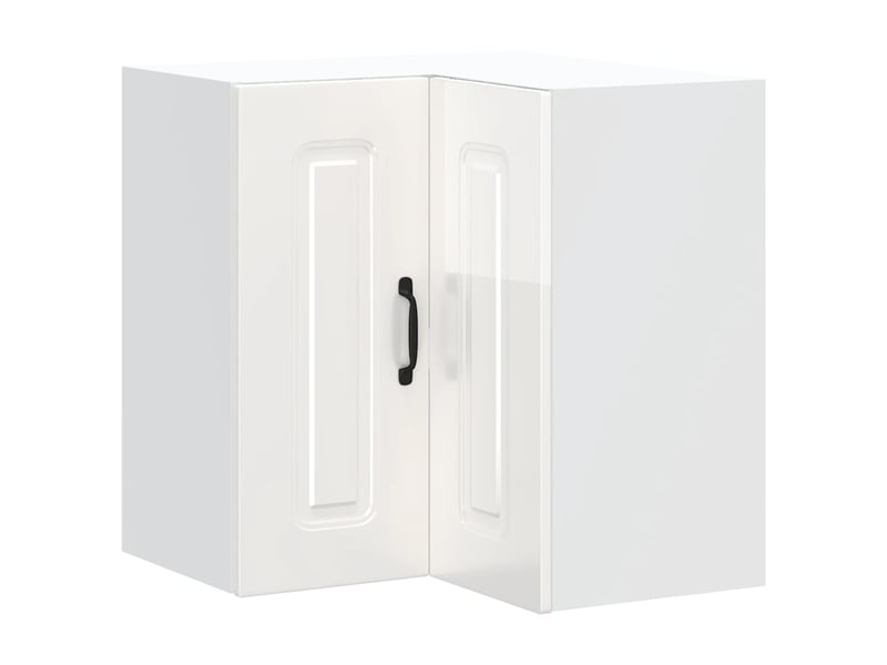  Meuble de rangement, armoire murale d'angle de cuisine kalmar blanc brillant  - Conforama A