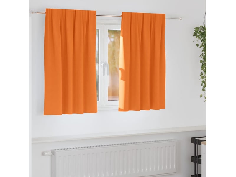  Lot de 2 rideaux occultants, rideaux black-out avec anneaux orange vif 140 x 140 cm cf44721  - Conforama B