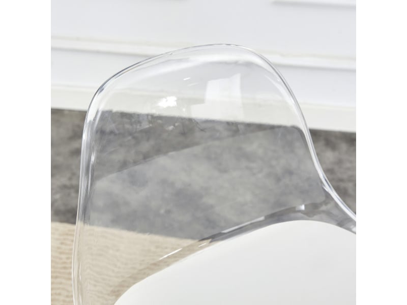  Ensemble bar flexible: table en verre 89 cm + 2 tabourets argentés pivotants, hauteur réglable, transparent 360°  - Conforama D